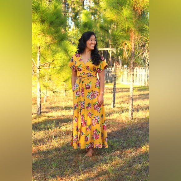 Matilda Jane Joanna Gaines Floral Maxi Wrap Dress NWT Small - Picture 1 of 4